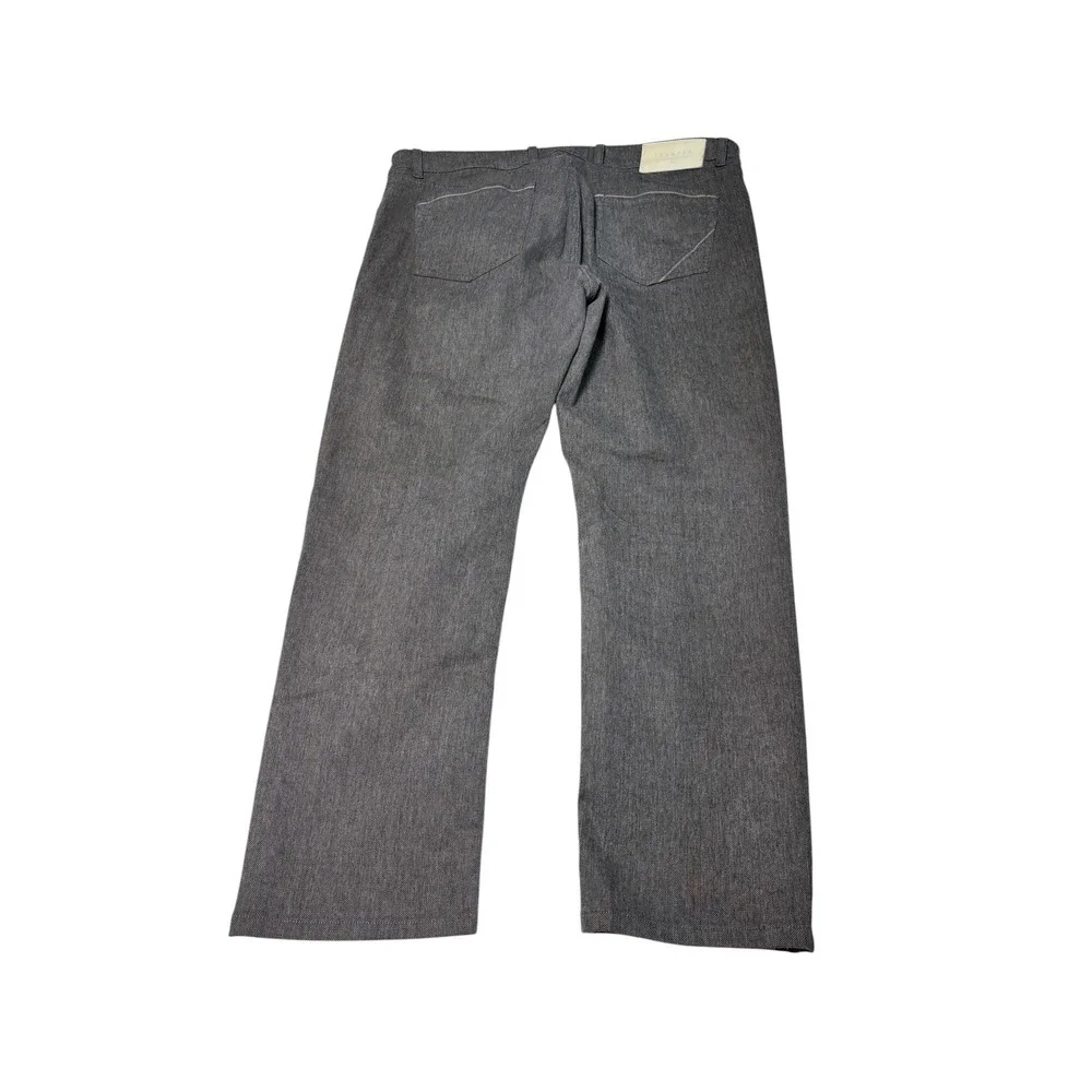 Teleria Zed Cobra 19 Grey Textured Pants Mens 38X29 Made in Italy Straight Leg